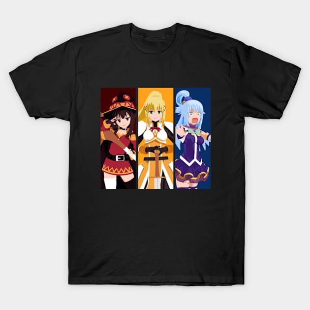 Konosuba girls T-Shirt by MemesAndanime